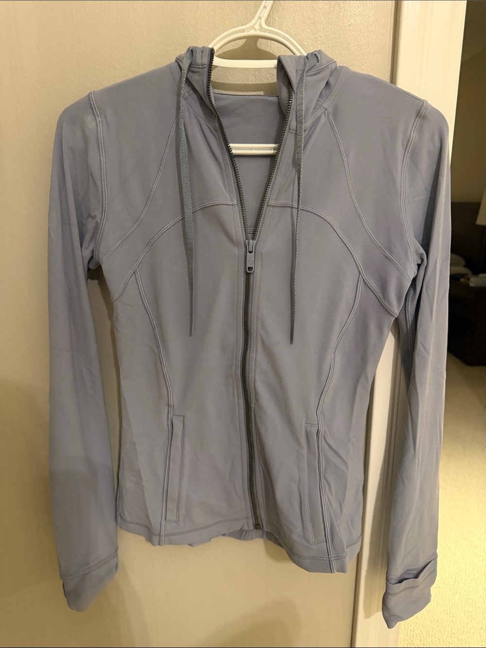 lululemon athletica Light Blue Zip-Up Hooded Utility Jacket